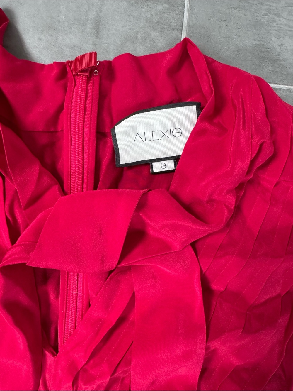 Alexis Theodora Silk Tie Neck Cocktail Dress - Picture 5 of 5